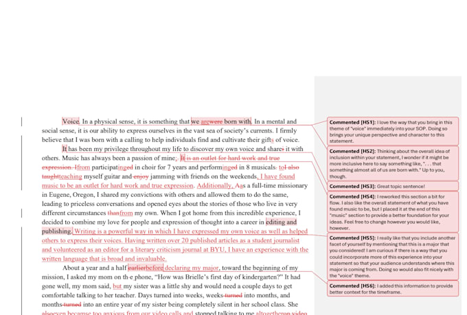 edit your personal statement and college application essays